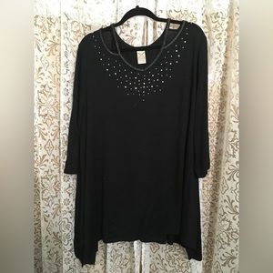 Black tunic with rhinestones